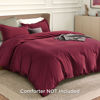 Picture of Bedsure Burgundy Duvet Cover Queen Size - Soft Double Brushed Duvet Cover for Kids with Zipper Closure, 3 Pieces, Includes 1 Duvet Cover (90"x90") & 2 Pillow Shams, NO Comforter