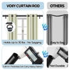 Picture of VOIIY Curtain Rods for Windows 48 to 84 Inch(4-7 Feet),Black 1'' Diameter Drapery Rods with End Cap Style Design,Modern Adjustable Heavy Duty Curtain Rod,Size:36''-88''