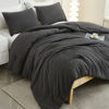 Picture of Litanika Grey Comforter Queen Size Set, Dark Gray Lightweight Plain Bedding Comforters Sets, All Season Fluffy Bed Set (90x90In Comforter & 2 Pillowcases)