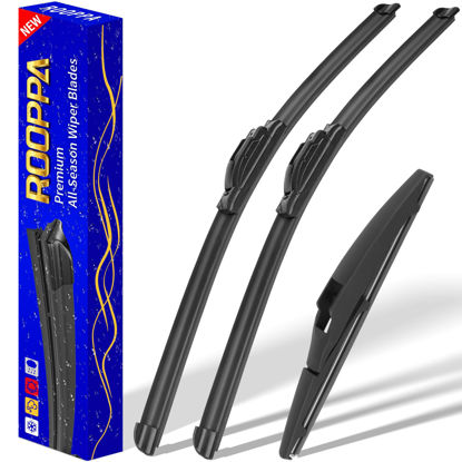 Picture of 3 wipers Replacement for 2012-2019 Toyota Prius C, Windshield Wiper Blades Original Equipment Replacement - 28"/14"/8" (Set of 3) U/J HOOK