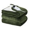 Picture of Bedsure Electric Blanket Full Size - Soft Flannel Heated Blanket, Fast Heating with 10 Time Settings & 6 Heat Settings, Warm Gift for Grandma (72x84 inches, Olive Green)