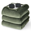 Picture of Bedsure Electric Blanket King Size - Dual Control Heated Blanket Queen, Fast Heating with 10 Time Settings & 10 Heat Settings, Warm Gift for Grandma (100x90 inches, Olive Green)