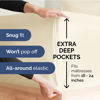 Picture of Extra Deep Twin XL Fitted Sheet - Hotel Luxury Single Fitted Sheet Only - Easily Fits 18 inch to 24 inch Mattress - Soft, Wrinkle Free, Breathable & Comfy - Extra Deep Pockets Off White Fitted Sheet