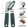 Picture of Can Opener Manual with Magnet and Sharp Blade Smooth Edge, Handheld Openers with Big Effort-Saving Knob, Can Opener with Multifunctional Bottles Opener, Green