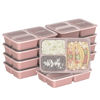 Picture of Bentgo 20-Piece Glitter Lightweight, Durable, Reusable BPA-Free 3-Compartment Containers - Microwave, Freezer, Dishwasher Safe (Glitter Garden Edition - Rosette Glitter)