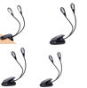 Picture of 4 Pack Music Stand Lights, Eye Caring Clip-on Piano Light, USB & AAA Battery Operated, LED Book Reading Lamps, 4 Brightness, Ideal for Musician, Kids, Piano, Orchestra, Guitar, Travel (Dual Arm)