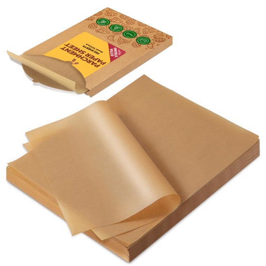 Picture of Katbite 350Pcs 9x13 In Parchment Paper Sheets, Heavy Duty Unbleached Baking Paper, Non-stick & Oil Proof for Oven, Air Fryer, Grilling, Steaming and Cooking Bread