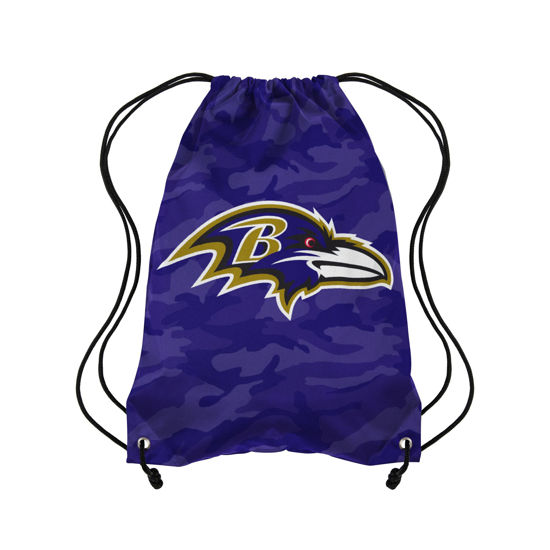 Picture of FOCO Baltimore Ravens NFL Big Logo Camo Drawstring Backpack