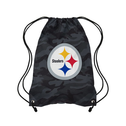 Picture of FOCO Pittsburgh Steelers NFL Big Logo Camo Drawstring Backpack