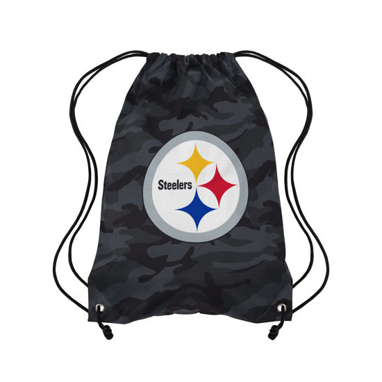 Picture of FOCO Pittsburgh Steelers NFL Big Logo Camo Drawstring Backpack