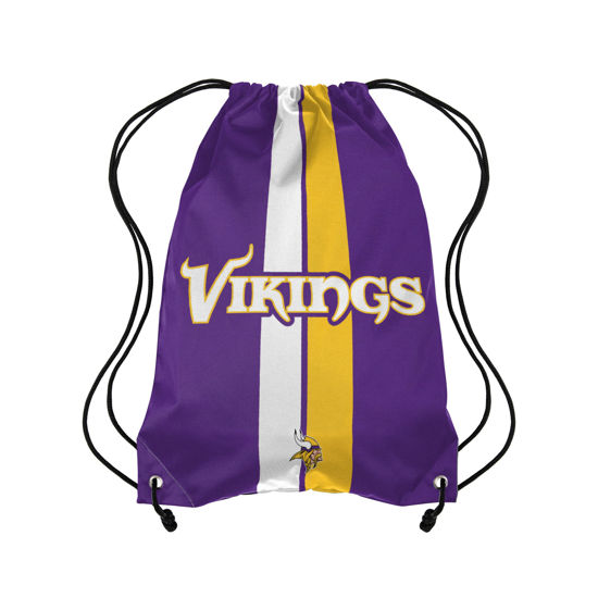 Picture of FOCO Minnesota Vikings NFL Team Stripe Wordmark Drawstring Backpack