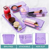 Picture of StorMiracle 23 PCS Drawer Organizer Set, 5 Varied Size Bathroom and kitchen Drawer cabinet organizer Trays, Clear Storage Bins for Makeup, Jewelry, Utensils and Gadgets, Purple
