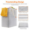 Picture of Lifewit 2 Pack Laundry Hamper Large Collapsible Laundry Basket, Freestanding Waterproof Cloth Hamper with Easy Carry Handles in Laundry Room Bedroom Bathroom Dorm for Adult, Grey&Blue, 2 x 100L