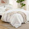 Picture of Bedsure King Duvet Cover with Fitted Sheet - Soft Double Brushed Bedding Set with Zipper Closure, 6 Pieces, Includes 1 Duvet Cover, 1 Fitted Sheet, 2 Pillow Shams, 2 Pillowcases, NO Comforter, White