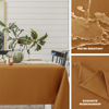 Picture of Biscaynebay Fall Tablecloth Textured Fabric 90x132 Inch Rectangular, Bronze Thanksgiving Autumn Harvest Water Resistant Fabric Tablecloths for Kitchen, Dining, Wedding, Parties Machine Washable
