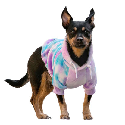Picture of Spark Paws Dog Hoodie - Premium Quality, Buttery Soft, Superior Comfort and Fit, Calming Fleece Interior, Suitable for All Breeds - 90s Retro Sky Dye - S