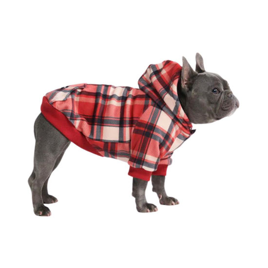 Picture of Spark Paws Dog Hoodie - Premium Quality, Buttery Soft, Superior Comfort and Fit, Calming Fleece Interior, Suitable for All Breeds - Red Plaid, L