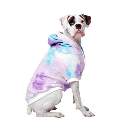 Picture of Spark Paws Dog Hoodie - Premium Quality, Buttery Soft, Superior Comfort and Fit, Calming Fleece Interior, Suitable for All Breeds - 90s Retro Sky Dye - 4XL