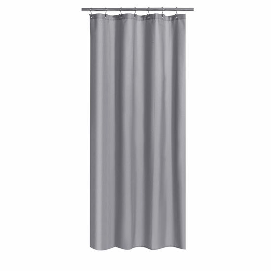 Picture of N&Y HOME Fabric Shower Stall Curtain or Liner 36 x 72 Inches - Hotel Quality, Machine Washable, Water Repellent - Gray, 36x72