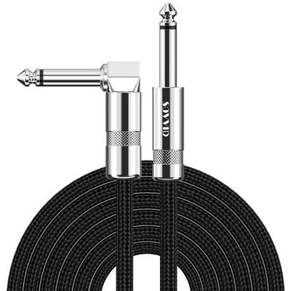 Picture of Sovvid Guitar Cable 6FT Instrument Cable Guitar Cord Electric Guitar Cable Guitar AMP Cord for Bass Guitar Keyboard 1/4 Inch Cable Right Angle Black