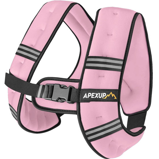 Picture of APEXUP Weighted Vest Men 5lbs Weights with Reflective Stripe, Weighted vest for Women Workout Equipment for Strength Training Running (Pastel Pink)
