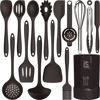 Picture of Silicone Cooking Utensils Set - 446°F Heat Resistant Kitchen Utensils,Spatula Sets,Turner Tongs,Spoon,Kitchen Utensil Gadgets Tools Set for Nonstick Cookware,Dishwasher Safe BPA Free (Coffee)
