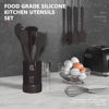 Picture of Silicone Cooking Utensils Set - 446°F Heat Resistant Kitchen Utensils,Spatula Sets,Turner Tongs,Spoon,Kitchen Utensil Gadgets Tools Set for Nonstick Cookware,Dishwasher Safe BPA Free (Coffee)