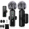 Picture of Wireless Lavalier Microphone for iPhone 5-14 Series, LED Display Mini Lav for iPhone with Noise Cancelling, Lapel Mic Wireless 2 pack for Content Creator Video Recording, Vlogging (Lightning Only)
