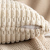 Picture of MIULEE Pack of 2 Corduroy Decorative Throw Pillow Covers 26x26 Inch Soft Boho Striped Pillow Covers Spring Modern Farmhouse Home Decor for Sofa Living Room Couch Bed Cream White