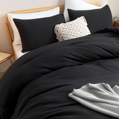 Picture of ROSGONIA California King Comforter Set Black, 3pcs (1 Boho Cal King Comforter & 2 Pillowcases), All Season Bedding Soft Bedspread Blanket Quilt