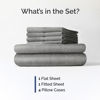 Picture of Queen 6 Piece Sheet Set - Breathable & Cooling Sheets - Hotel Luxury Sheets - 1 Flat Sheet, 1 Fitted Sheet & 4 Pillowcases - Deep Pocket - Easy Fit, Soft & Wrinkle Free - Queen Heathered Grey Sheets