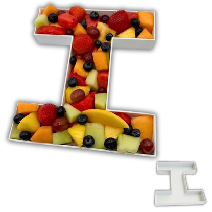 Picture of 10" Hard Plastic Reusable Letters Numbers Charcuterie Serving Trays for Party Decoration (I)