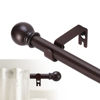 Picture of GXOACKJ Curtain Rods for windows 66 to 120 inch,5/8 inch Decorative Curtain Rod Set,Brown Splicing Heavy Duty Metal Curtain Rod with Brackets