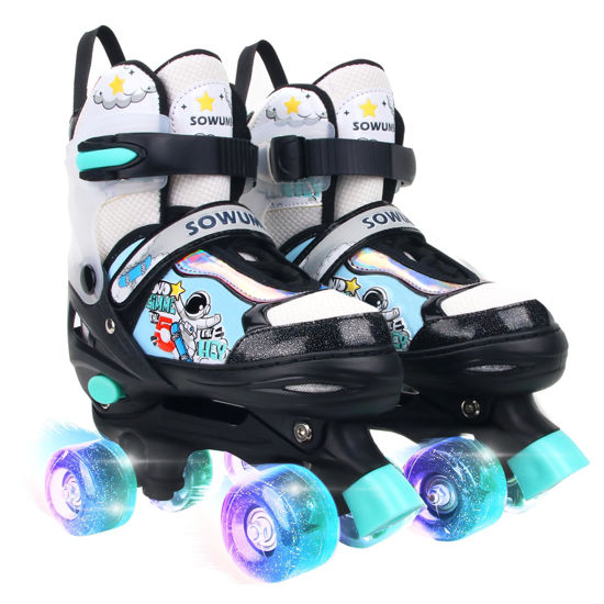 Picture of Sowume Adjustable Roller Skates for Boys and Kids, All 8 Wheels of Boy's Skates Shine, Safe and Fun Illuminating for Kids