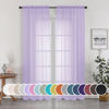 Picture of OWENIE Sheer Curtains 84 inches Long for Bedroom Living Room 2 Panels Set, Rod Pocket Soft Light Filtering Privacy Fimly Sheer Curtains & Drapes, Solid Purple Window Treatments, 42Wx84L