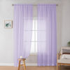 Picture of OWENIE Sheer Curtains 84 inches Long for Bedroom Living Room 2 Panels Set, Rod Pocket Soft Light Filtering Privacy Fimly Sheer Curtains & Drapes, Solid Purple Window Treatments, 42Wx84L