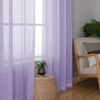 Picture of OWENIE Sheer Curtains 84 inches Long for Bedroom Living Room 2 Panels Set, Rod Pocket Soft Light Filtering Privacy Fimly Sheer Curtains & Drapes, Solid Purple Window Treatments, 42Wx84L