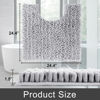 Picture of Yimobra Toilet Rugs U Shaped 24x24, Soft Comfortable Absorbent Chenille Toilet Mat for Bathroom Floor, Non-Slip Contour Bathroom Rugs for Toilet, Dry Quickly Machine Washable, Silver