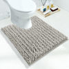 Picture of Yimobra Toilet Rugs U Shaped 24x20, Soft Comfortable Absorbent Chenille Toilet Mat for Bathroom Floor, Non-Slip Contour Bathroom Rugs for Toilet, Dry Quickly Machine Washable, Sand
