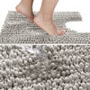Picture of Yimobra Toilet Rugs U Shaped 24x20, Soft Comfortable Absorbent Chenille Toilet Mat for Bathroom Floor, Non-Slip Contour Bathroom Rugs for Toilet, Dry Quickly Machine Washable, Sand