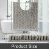 Picture of Yimobra Toilet Rugs U Shaped 24x20, Soft Comfortable Absorbent Chenille Toilet Mat for Bathroom Floor, Non-Slip Contour Bathroom Rugs for Toilet, Dry Quickly Machine Washable, Sand