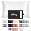 Picture of Blissy Silk Pillowcase - 100% Pure Mulberry Silk - 22 Momme 6A High-Grade Fibers - Silk Pillow Cover for Hair & Skin - Regular, Queen & King with Hidden Zipper (King, Blissy White)