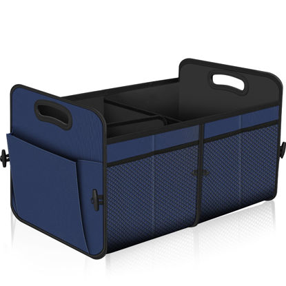 Picture of Femuar Car Trunk Organizer,Car Storage Organizer with 72L Large Capacity Waterproof Collapsible and 11 Pockets,Trunk Organizer for Car Suv/Jeep/Sedan, Large Size,Blue