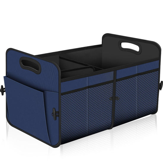Picture of Femuar Car Trunk Organizer,Car Storage Organizer with 72L Large Capacity Waterproof Collapsible and 11 Pockets,Trunk Organizer for Car Suv/Jeep/Sedan, Large Size,Blue