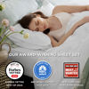 Picture of Bedsure King Size Sheet Set, Cooling Sheets King, Rayon Derived from Bamboo, Deep Pocket Up to 16", Breathable & Soft Bed Sheets, Hotel Luxury Silky Bedding Sheets & Pillowcases, White