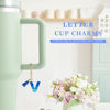 Picture of Letter Charm Accessories for Stanley Cup 1 PCS Cute Initial Keychain Handle Charm for Stanley Tumbler for Women Blue Letter V