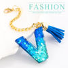 Picture of Letter Charm Accessories for Stanley Cup 1 PCS Cute Initial Keychain Handle Charm for Stanley Tumbler for Women Blue Letter V