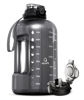 Picture of AQUAFIT 64 oz Water Bottle with Time Marker - Straw & Chug Lid - BPA Free Big Water Bottle with Straw - Gym Water Bottle with Handle - Gallon Water Jug (64 Ounces, Gray)