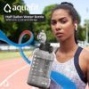 Picture of AQUAFIT 64 oz Water Bottle with Time Marker - Straw & Chug Lid - BPA Free Big Water Bottle with Straw - Gym Water Bottle with Handle - Gallon Water Jug (64 Ounces, Gray)