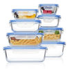 Picture of Vtopmart 8 Pack Glass Food Storage Containers with Airtight Lids, Glass Meal Prep Containers, Bento Boxes for Lunch, for Microwave, Oven, Freezer and Dishwasher, BPA Free